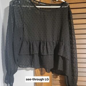 Elegant Black Sheer Women's Top